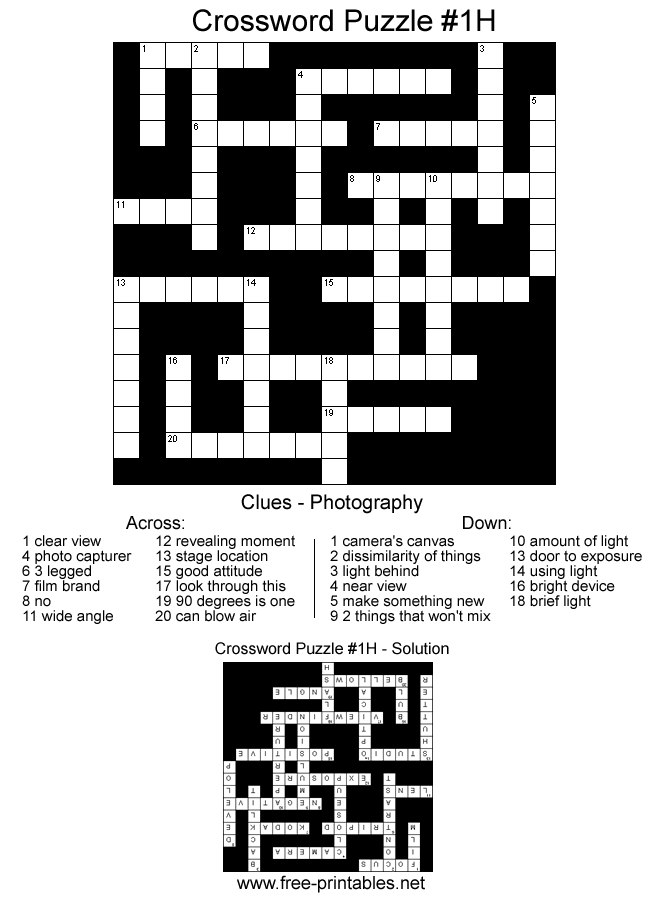 Hard Printable Crosswords Free Printable Crossword Puzzles