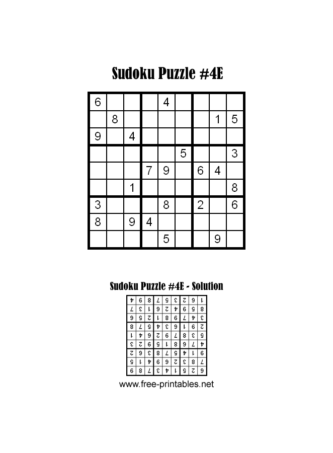 Easy Sudoku Puzzles - Free Printable Sudoku Puzzles