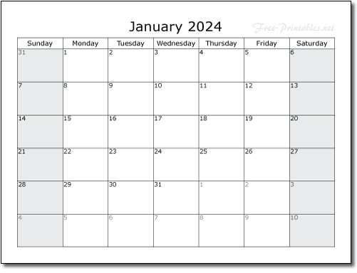 Free 2024 Printable Monthly Calendar Planners