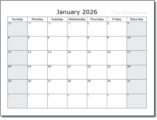 Free 2026 Printable Monthly Calendar Planners Free 2026 Printable Monthly Calendar Planners