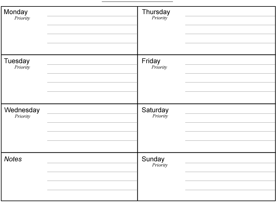 Planner Schedule